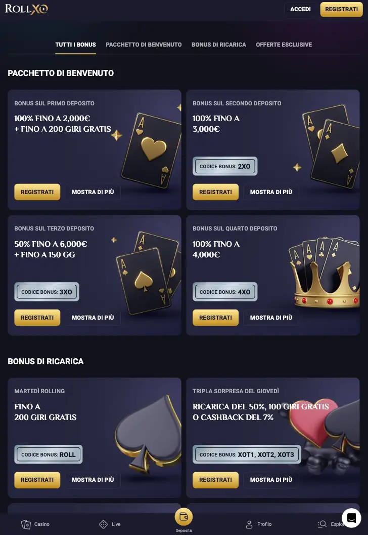 RollXO Casino bonus